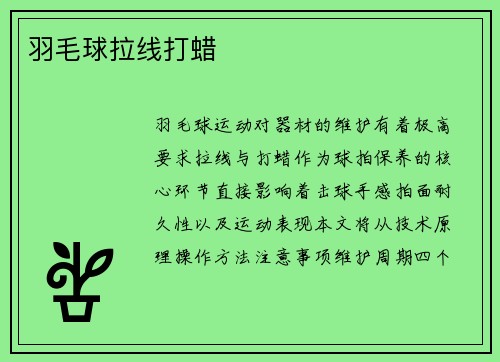 羽毛球拉线打蜡